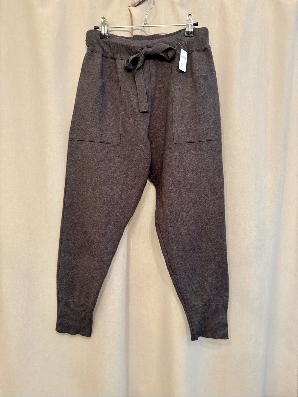 Zara Dark Gray Knit Drawstring Joggers